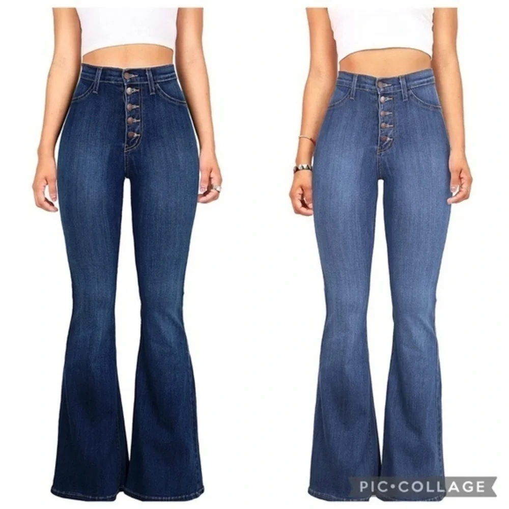 Vibrant High Rise Flare Jeans | Button Fly | Size 15 (Juniors)